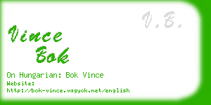 vince bok business card